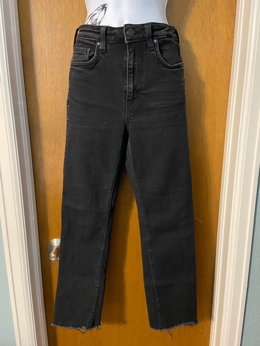 &Denim Black Cropped Jeans